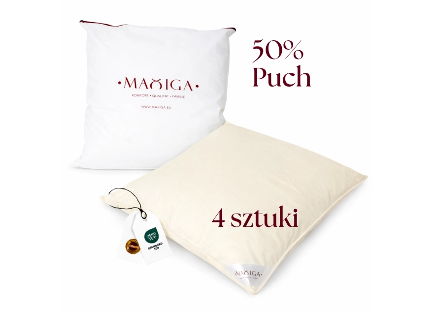 4X PODUSZKA PÓŁPUCHOWA 40x40 BEŻOWA ANTYALERGICZNA MIĘKKA 100% BAWEŁNA